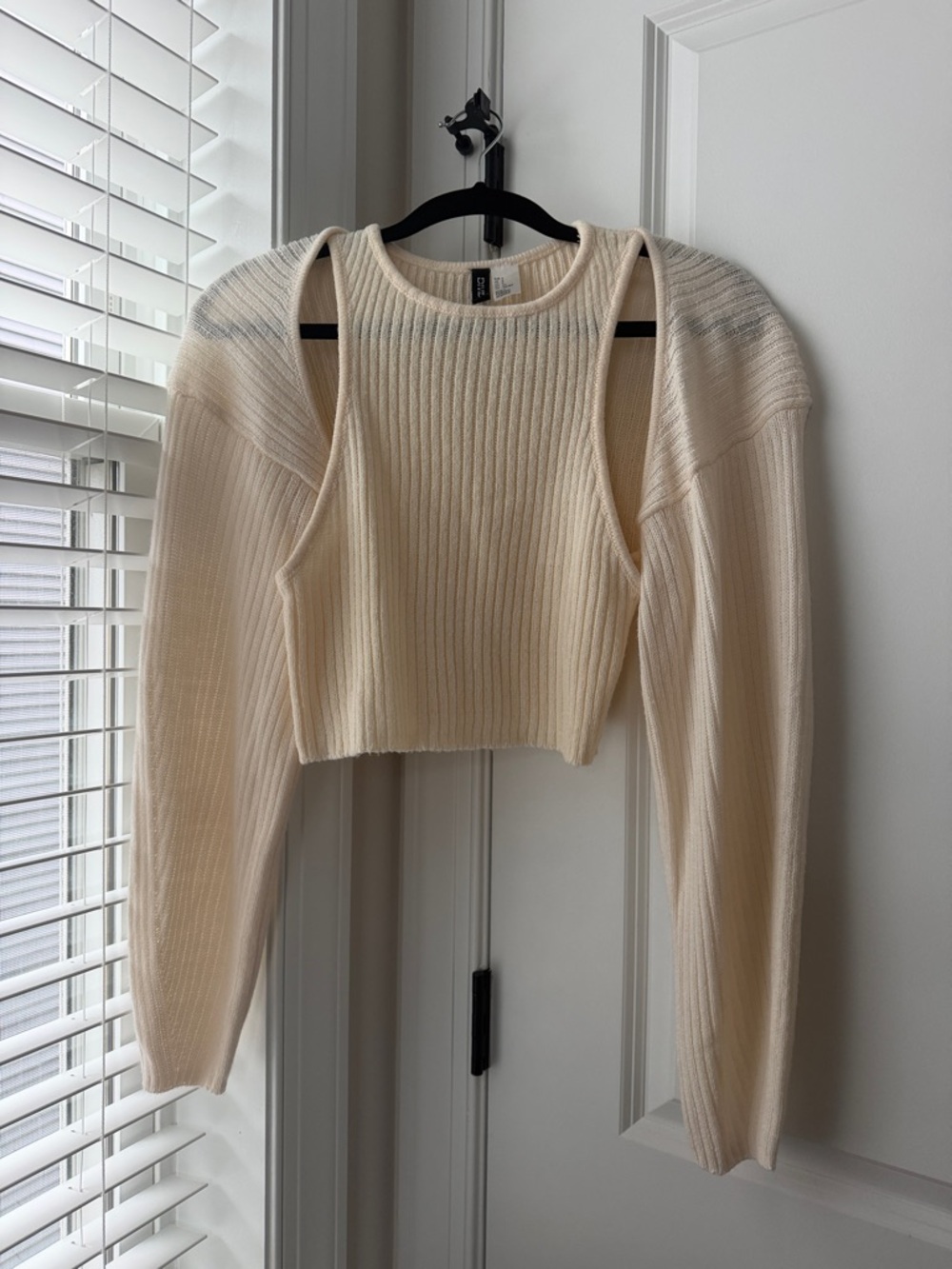 Cream Ribbed Shrug and Tank Sweater Set